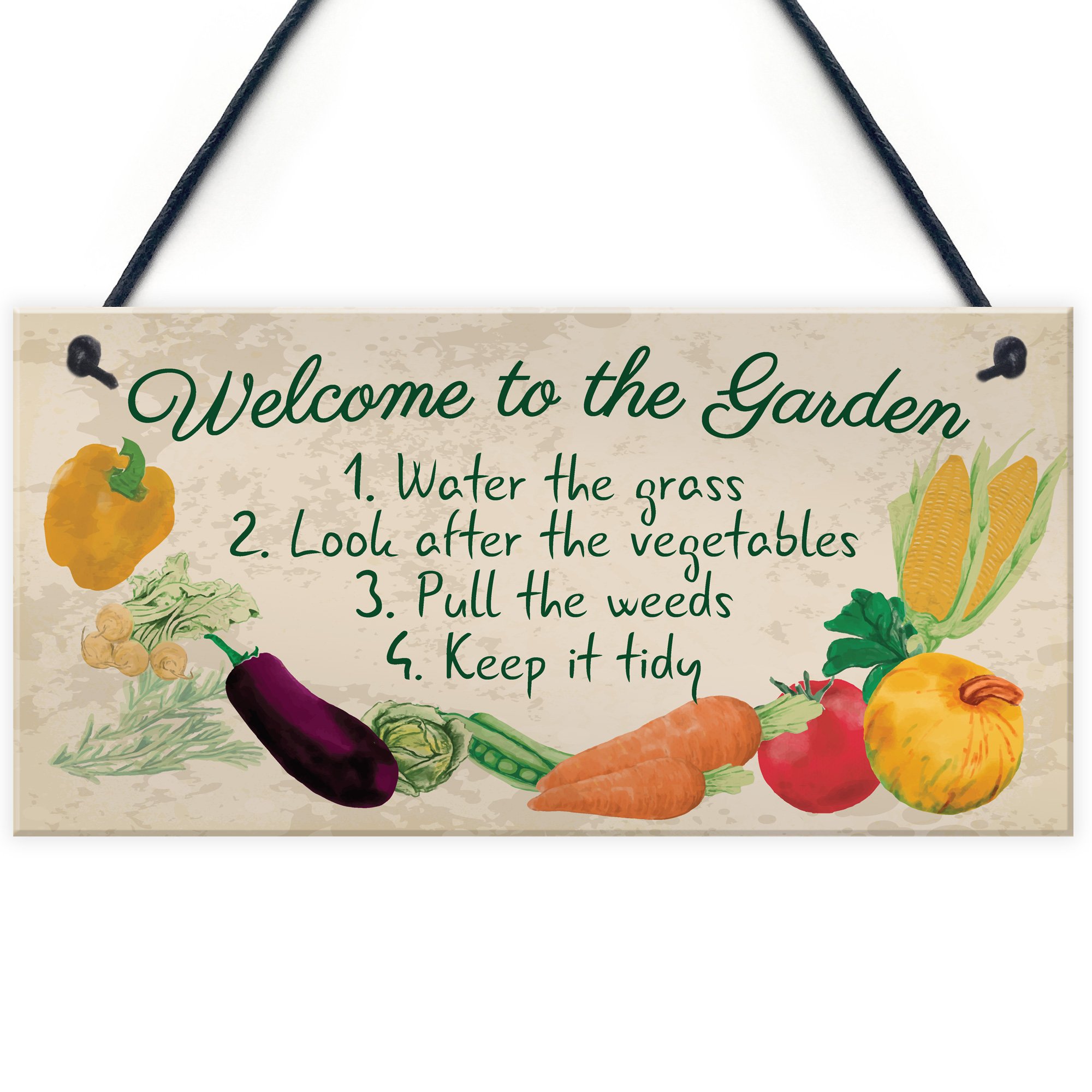 Red Ocean Garden Sign Welcome Plaque Garden Shed Summer House Sign Gardening Nan Mum Gift