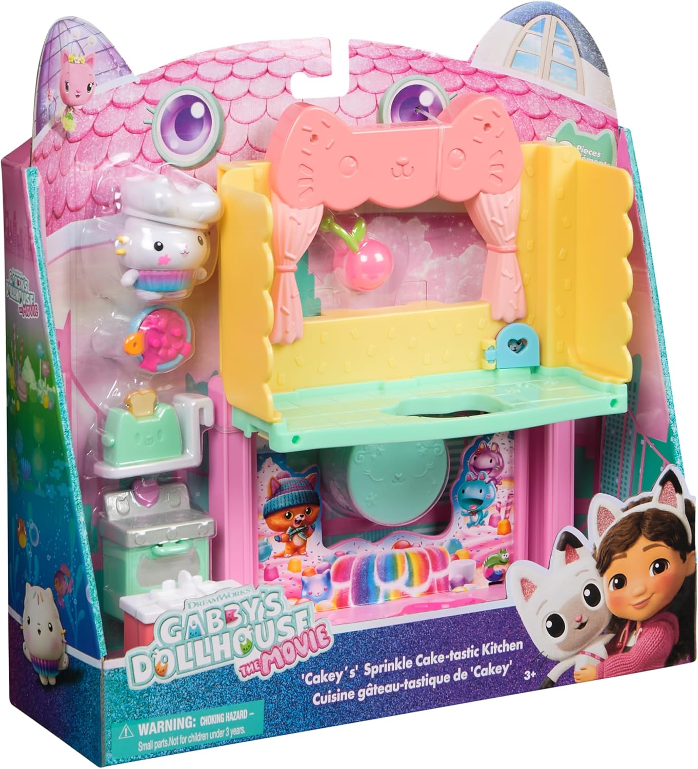 Gabby's Dollhouse The Movie, Cakey's Sparkling Cupcake Cooker, Figure Dollhouse Accessories, Toys for Girls Ages 3 and Up (Spin Master 6074281)