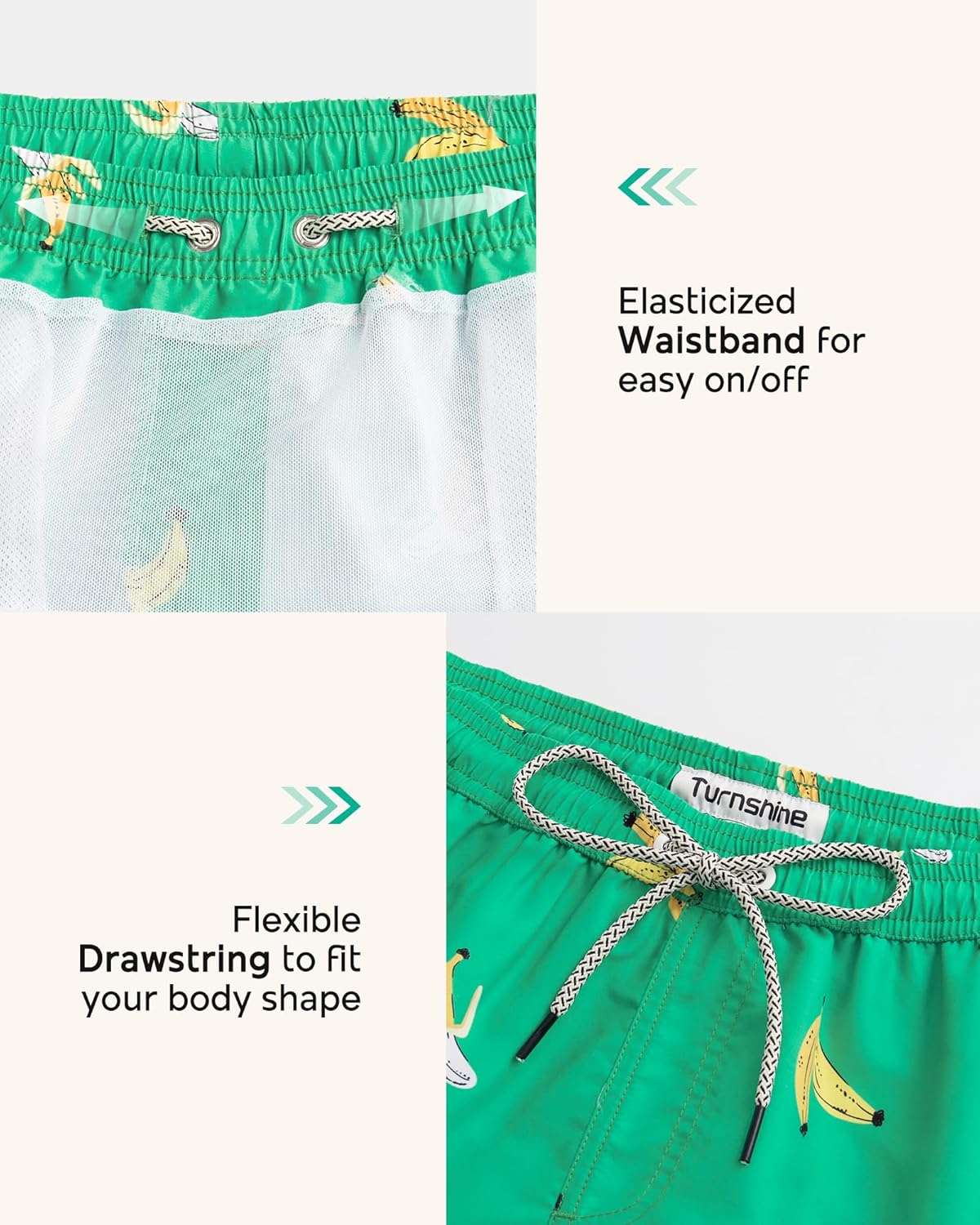 Mens Swim Trunks 7" Quick Dry Bathing Suits with Mesh Lining Printed Shorts Swimwear - Image 5