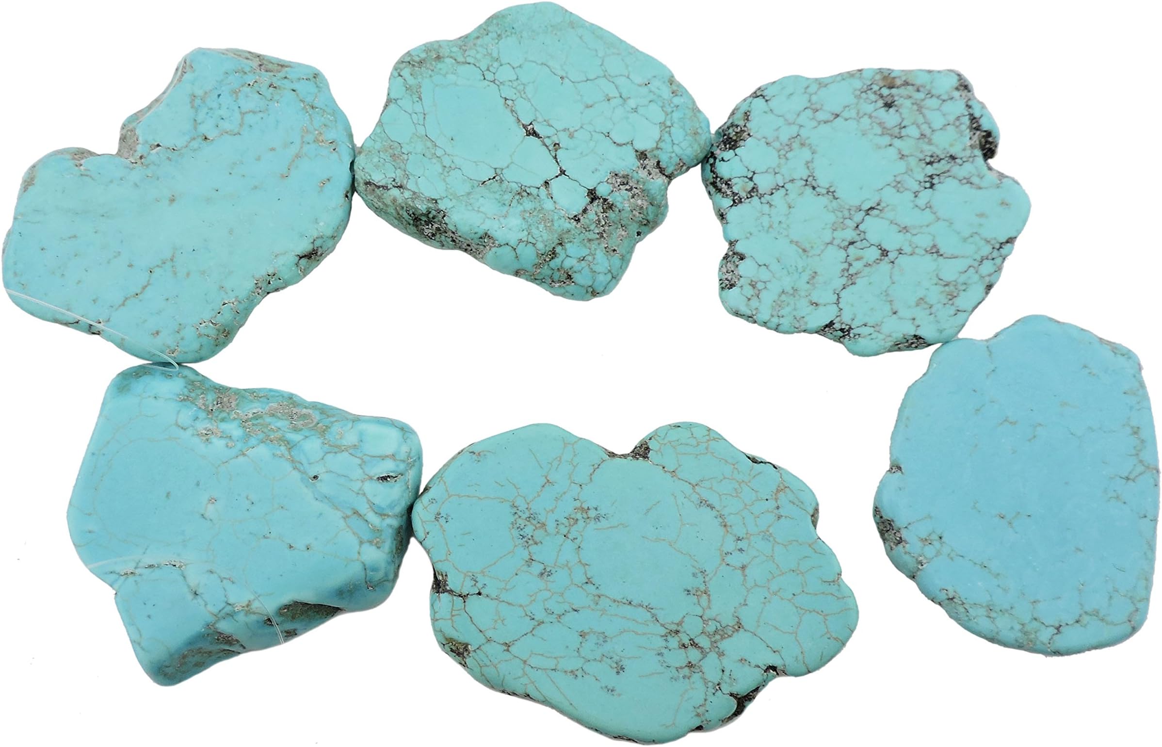 COIRIS 20pcs Natural Turquoise Gemstone Big Irregular Shape Chips Stone Loose Beads for Jewelry Making (ZS-1134-M)