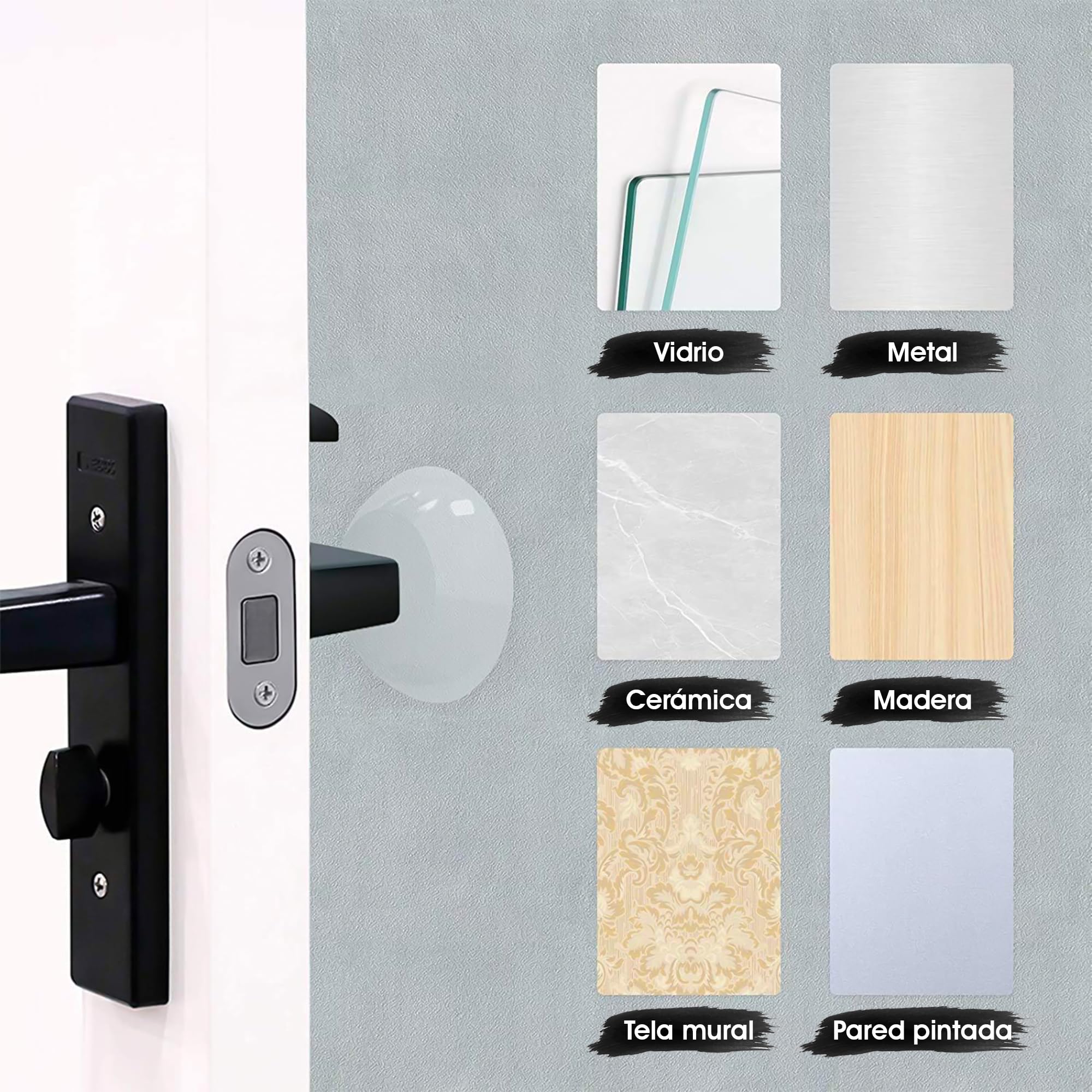 Copri Maniglia Porta In Silicone Bianco - Anticollisione Per Proteggere Pareti - Foto 8