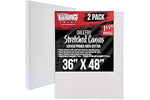 U.S. Art Supply Premium 36x48 Stretched Canvas