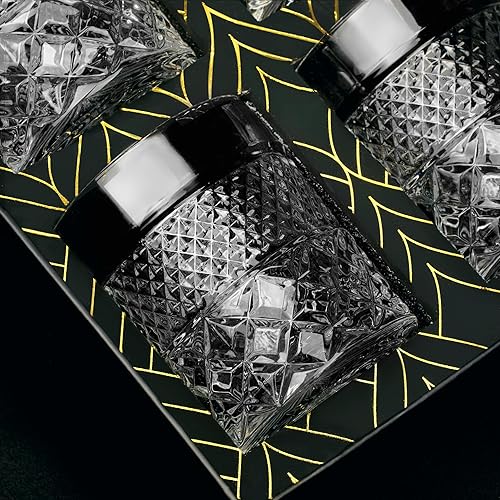 Miniatura 4 de Vasos de whisky de cristal, juego de 4 vasos de cristal Almirante (9.5 onzas, 9.5 fl oz) para whisky, escocés y bourbon, vasos brillantes de rocas