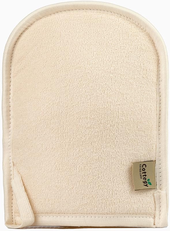 Premium Exfoliating Loofah Gloves – Natural Egyptian Loufa Sponge Body Scrubber Mitts for Soft, Radiant Skin – Gentle Exfoliation & Deep Clean (1-Pack) (Count 1)