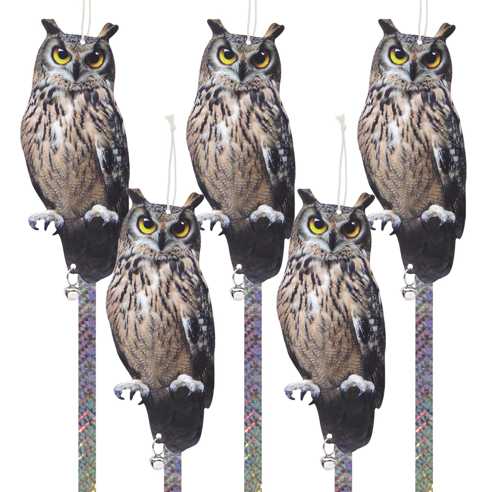 Homo Trends 5PCS Fake Owls Pigeon Deterrent Owl Decoy to Scare Birds Away — image 1