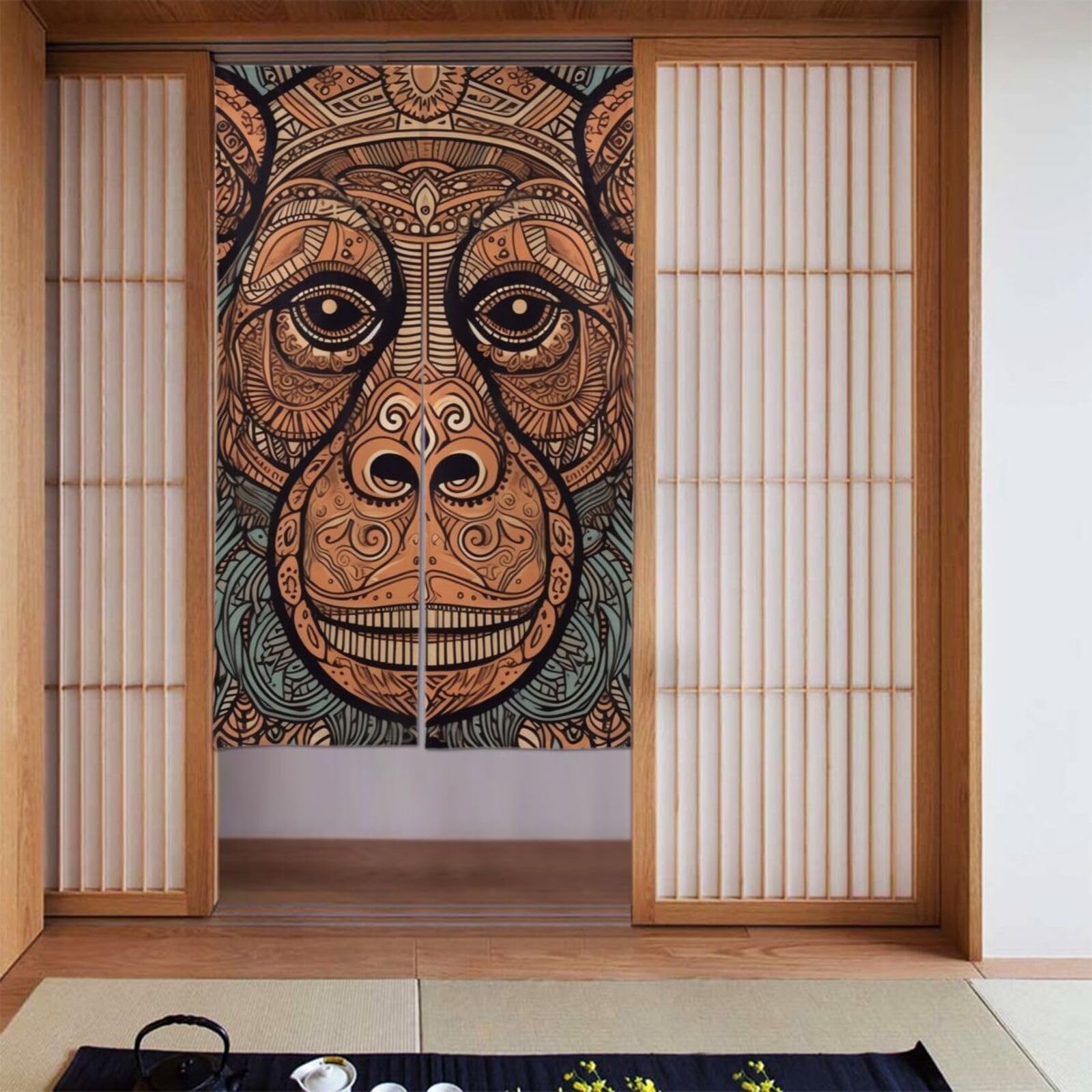 Rideaux de porte occultants contre le vis-à-vis, rideau de séparation rigolo 86x142 cm