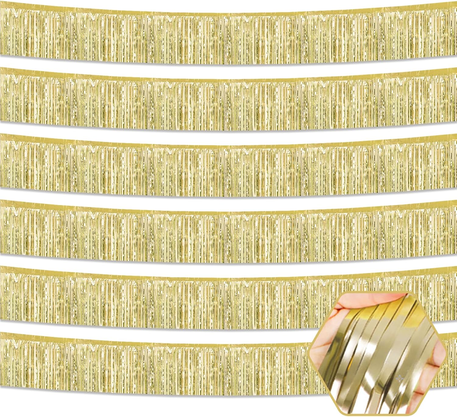 SAPESHA 6-Pack 10 Feet Foil Fringe Garland-Metallic Tinsel Banner, Wall - View #4