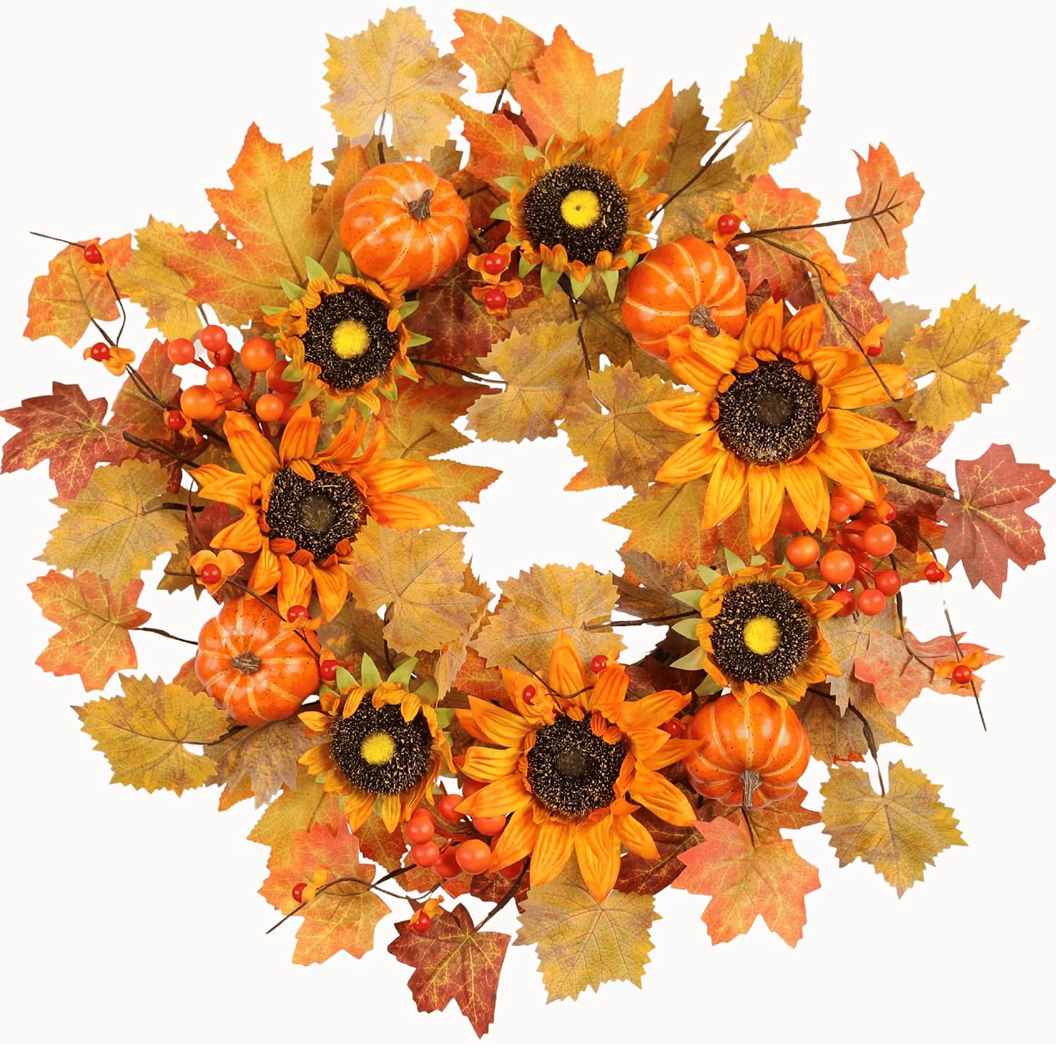 Amazon.com: Zhemobang 22 Inch Fall Wreath for Front Door with ...