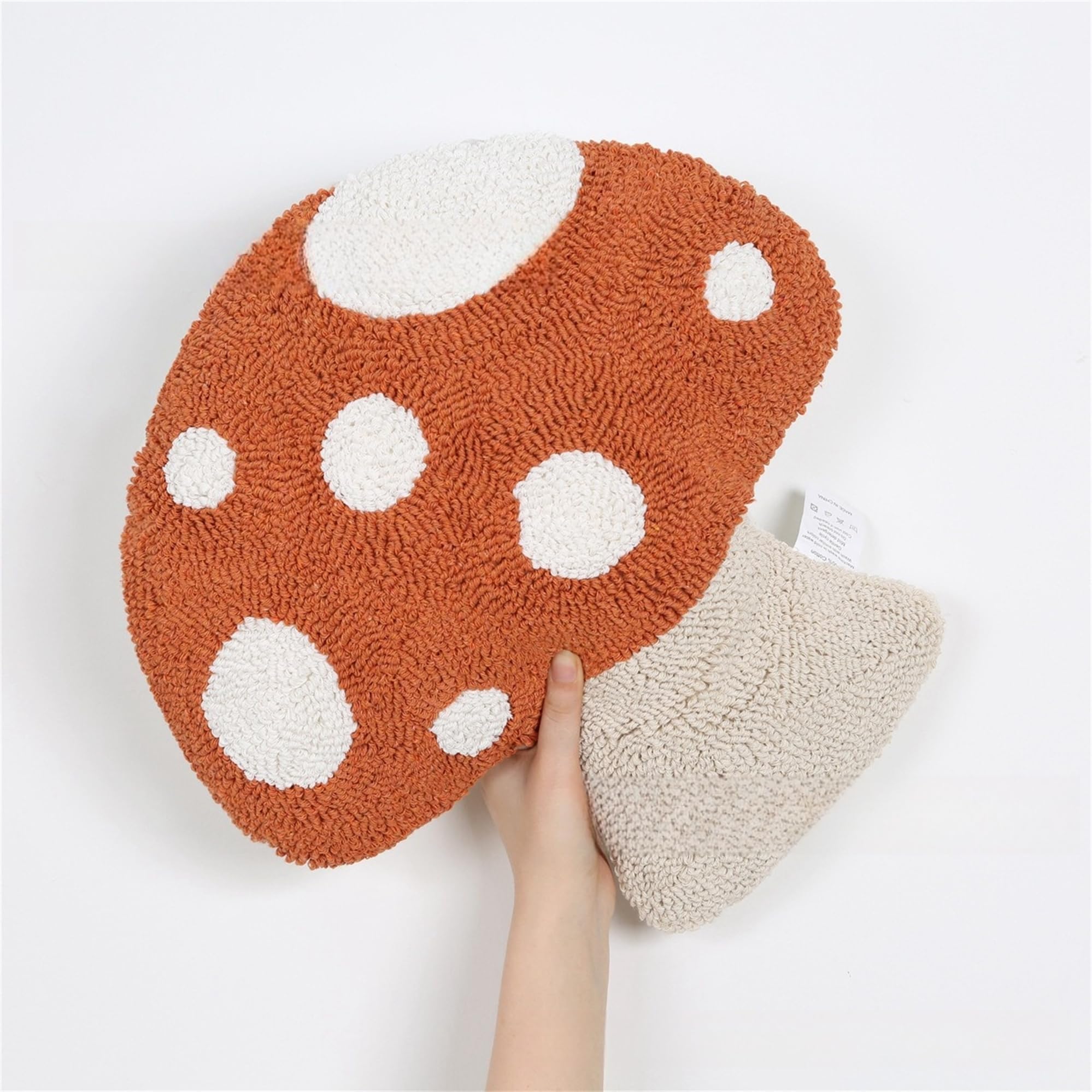 WMYDHCGD Mushroom Pillow Cute Floor Pillow Plush Sofa Pillow Funny Mushroom Home Decorative Pillow Car Pillow (Orange, 13.3in*12.9in)