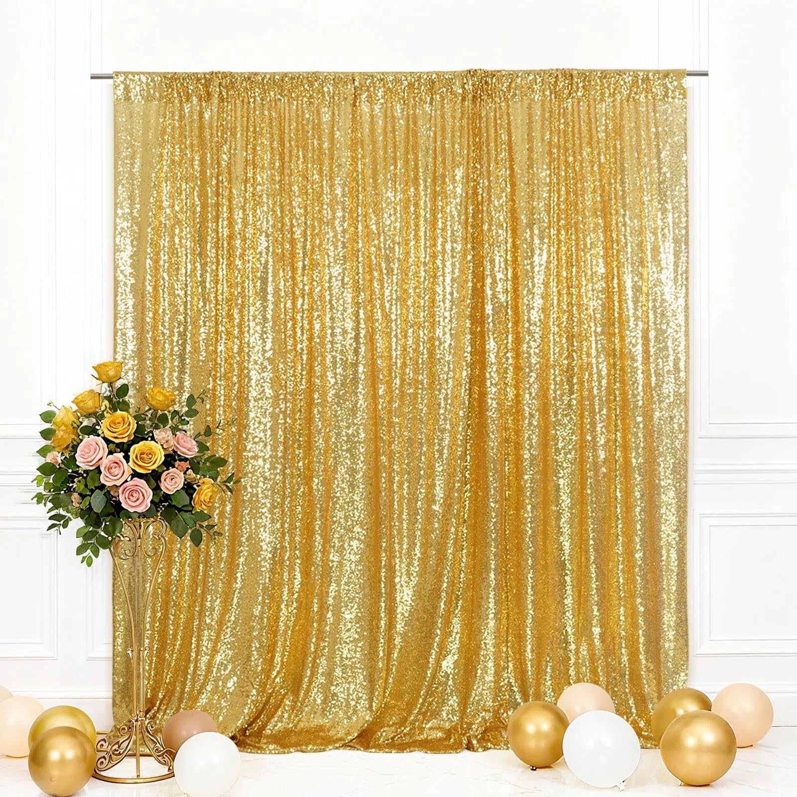 Eternal Beauty, fondale fotografico con paillettes, 213 x 213 cm, color oro ambra, per feste, matrimoni, banchetti, banchetti, 2,1 x 2,1 m, color ambra oro)