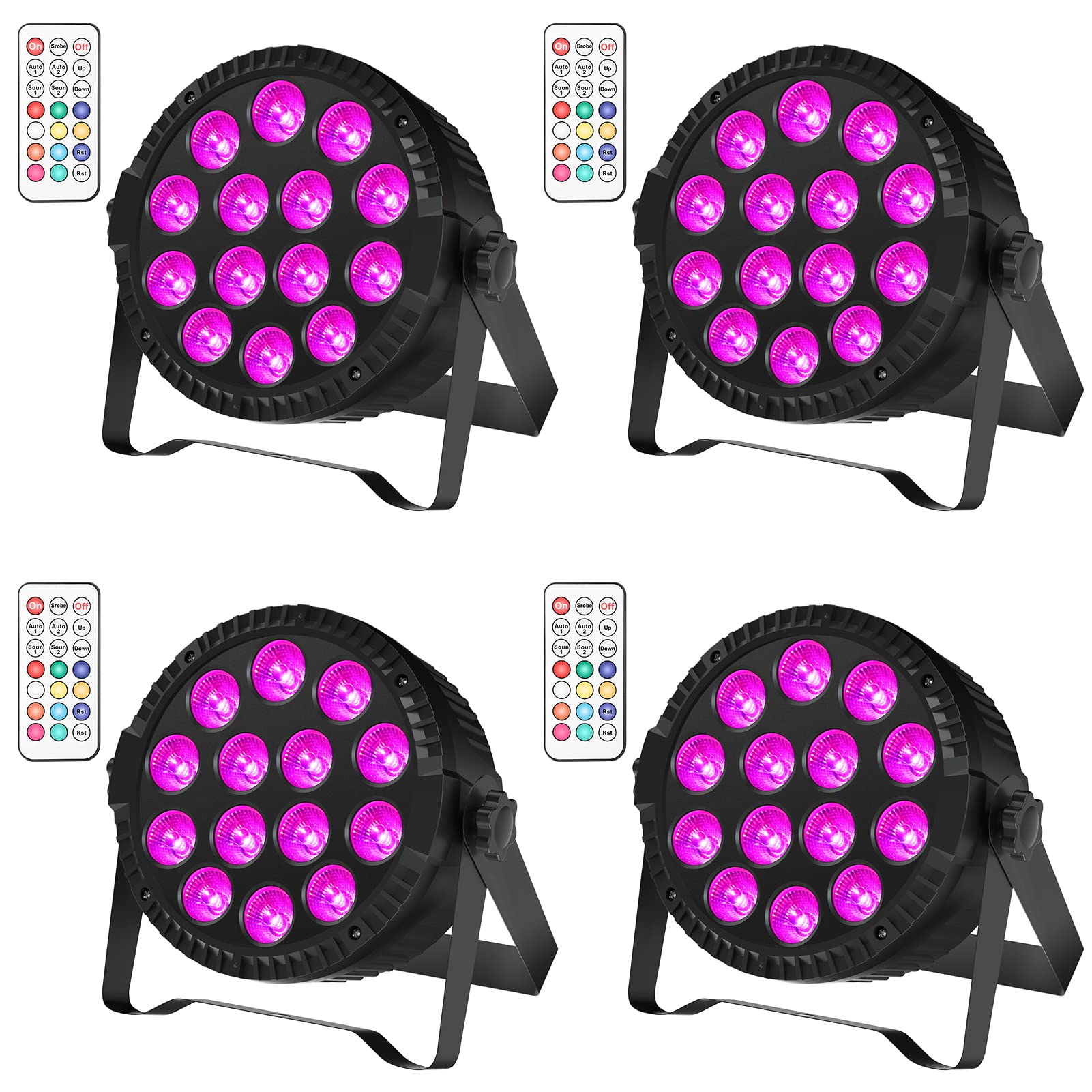 4er 14 * 6W RGBW LED Par Strahler Bühnenlicht DMX Disco partylicht mit Fernbedienung Meister-Sklave Sound Auto Par Scheinwerfer für DJ Bar Hochzeit Halloween Weihnachten
