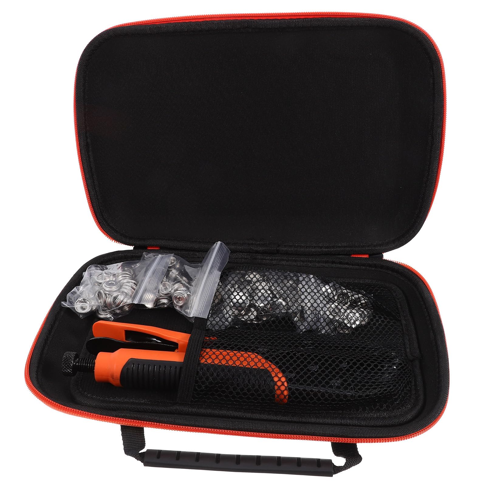 Kit de Alicates para Broches de Tela Metálicos Naranja, Herramienta Portátil Versátil para Botones a Presión en Proyectos DIY y Reparaciones