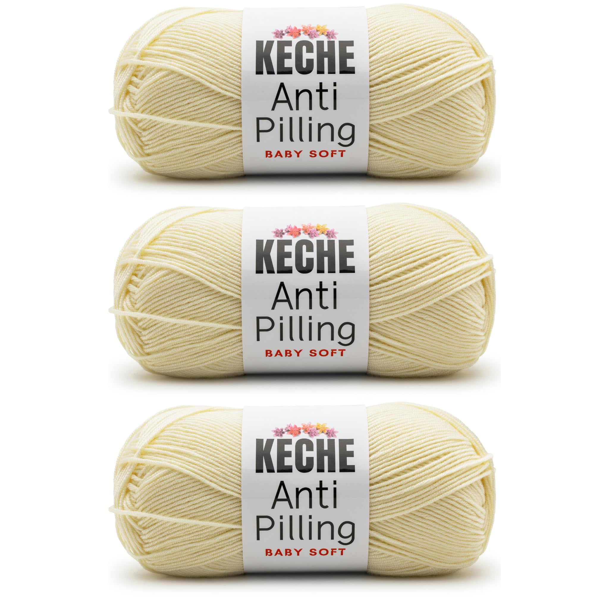 Soft DailyKnit DK Yarn, 100% Anti-Pilling Acrylic for Knitting Crocheting, Light Weight #3 (3.52 oz / 274 Yds) 1 Skein - Red — view 39