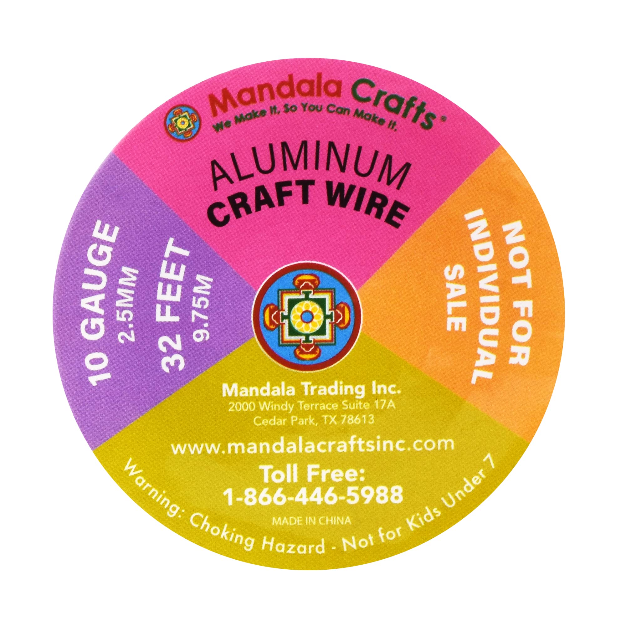 Mandala Crafts 10-Gauge Ice Blue Aluminum Craft Wire – Super Flexible For Jewelry, Bonsai, Sculpting & DIY
