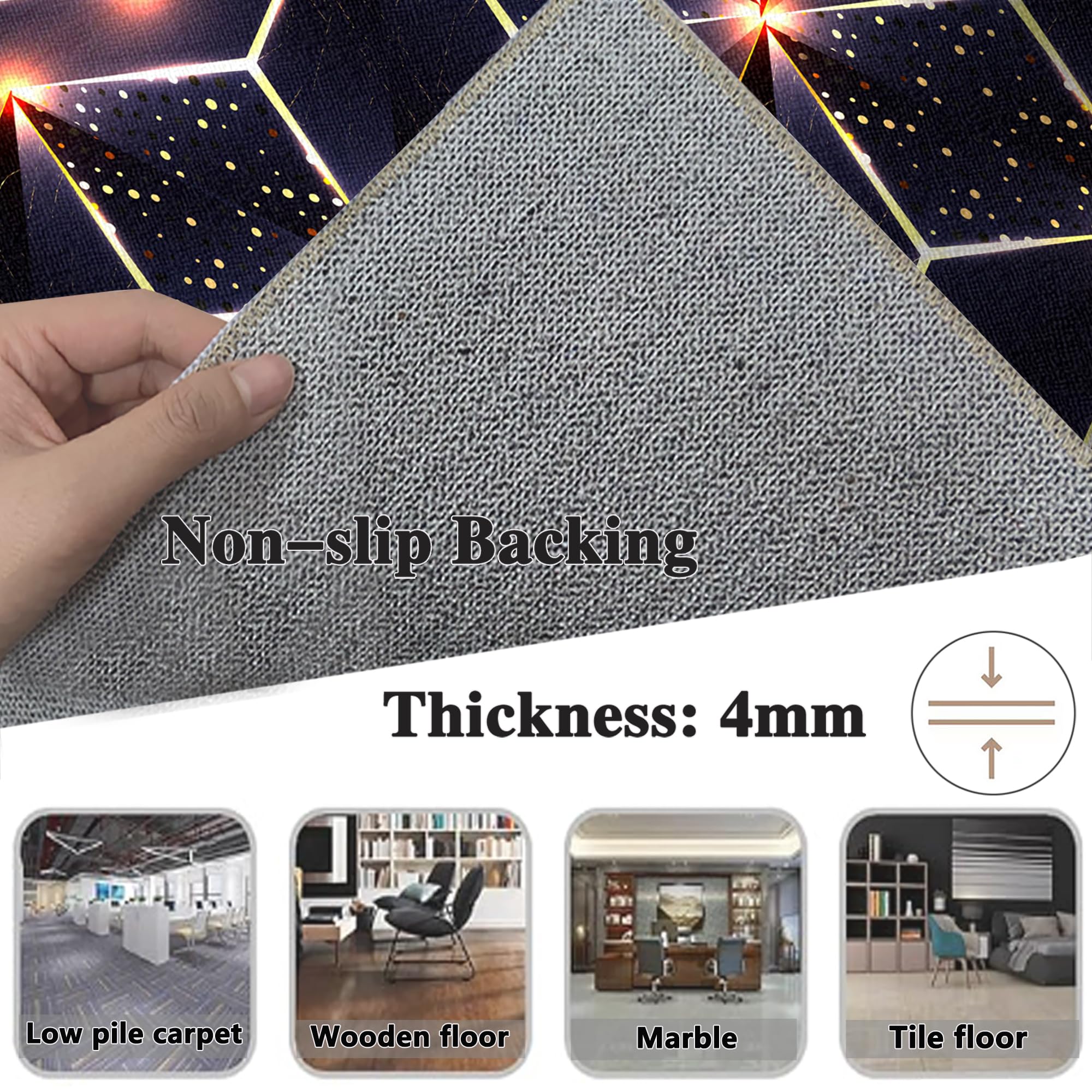 Alfombra para Silla de Escritorio Gaming 140 x 150 cm Alfombrilla para Silla Gaming Protector de Suelo para Silla Ruedas Tapete Antideslizante para Oficina Alfombrilla Protección para Suelos Duros