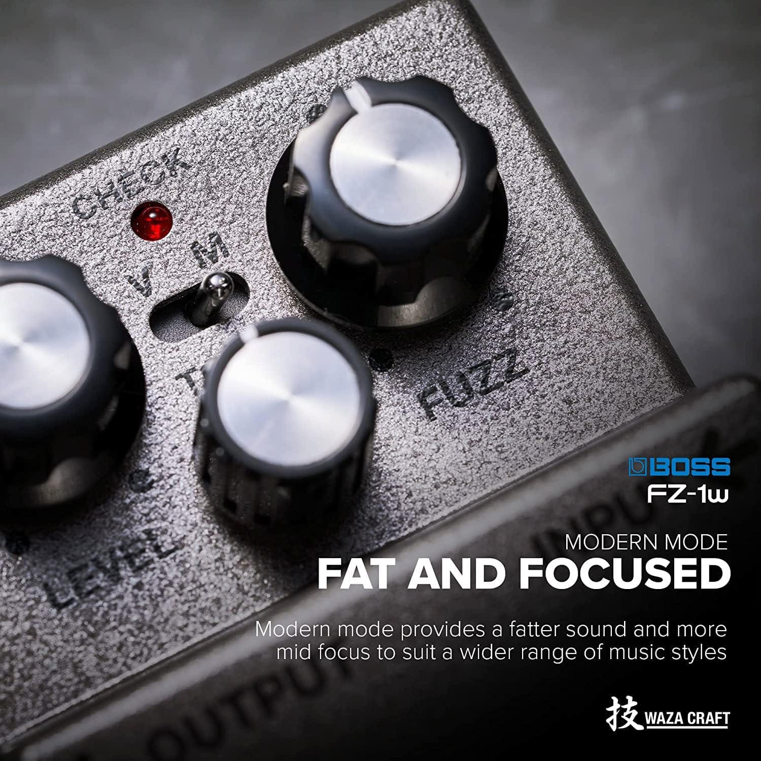 Boss FZ-1W Waza Craft Fuzz Bundle with Gearlux Instrument Cable, Patch Cable, Picks, and Austin Bazaar Polishing Cloth