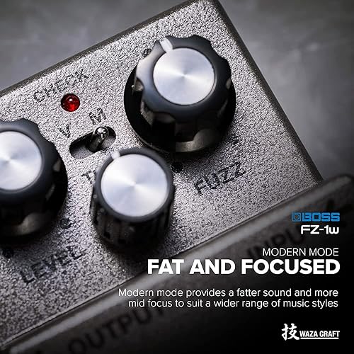 Vista 25 de Boss FZ-1W Waza Craft Fuzz Bundle con fuente de alimentación Gearlux, cable de instrumento, cable de conexión, púas y paño de pulido de Austin