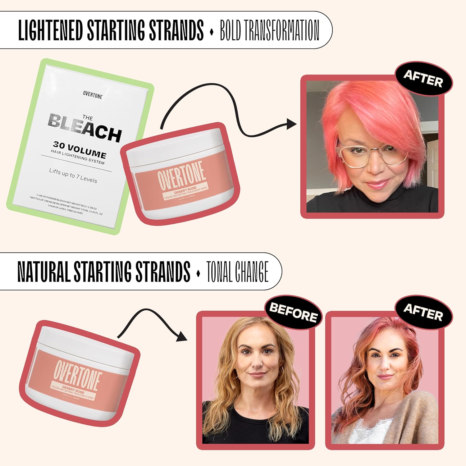 Overtone Semi Permanent Hair Color Conditioner, Desert Rose, 8 oz, Nourishing, Damage-Free, Color Depositing Mask for All Hair Types with Shea Butter & Coconut Oil, Vegan & Cruelty-Free - Image 11