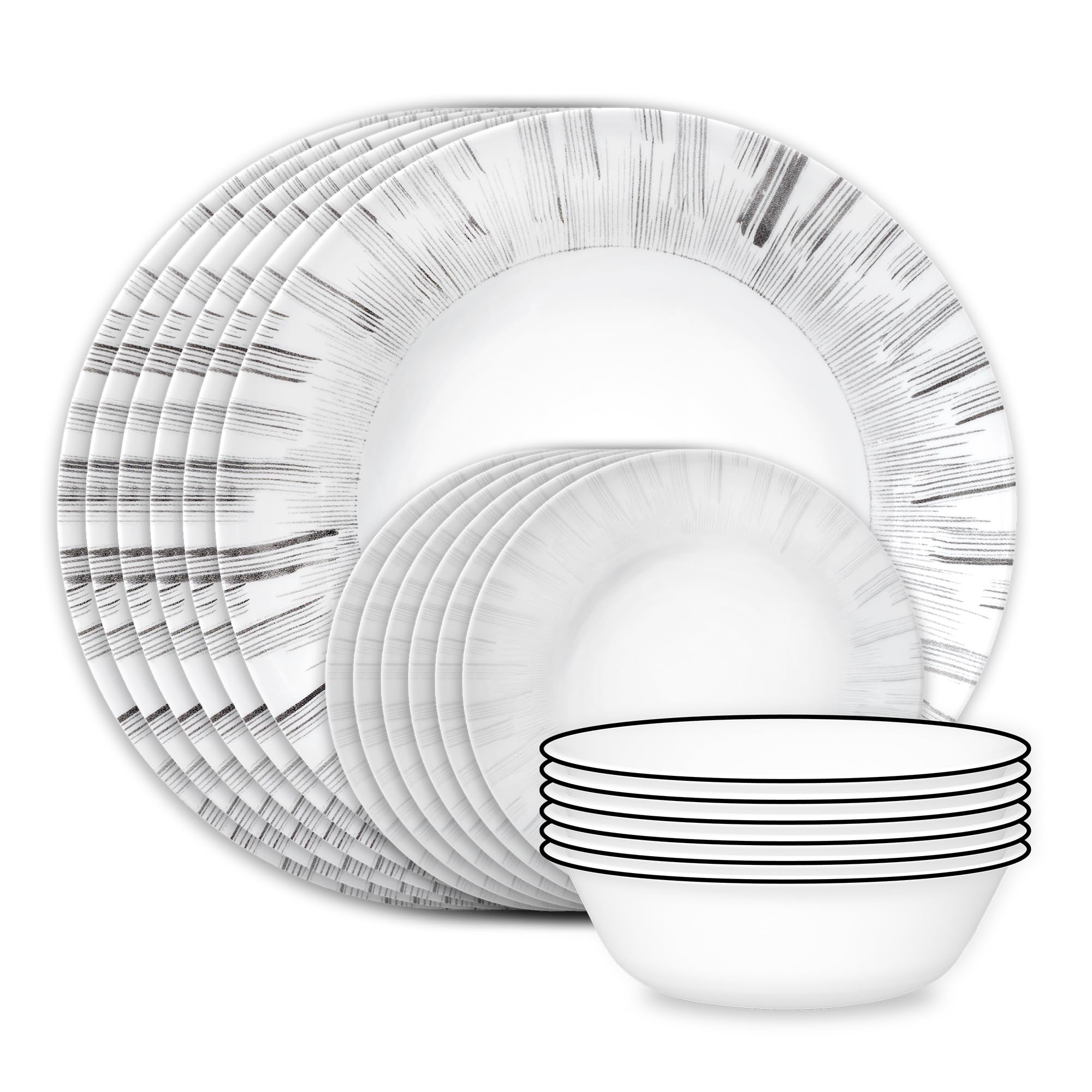 Service de table 18 pièces Corelle Vitrelle vaisselle pour 6 personnes