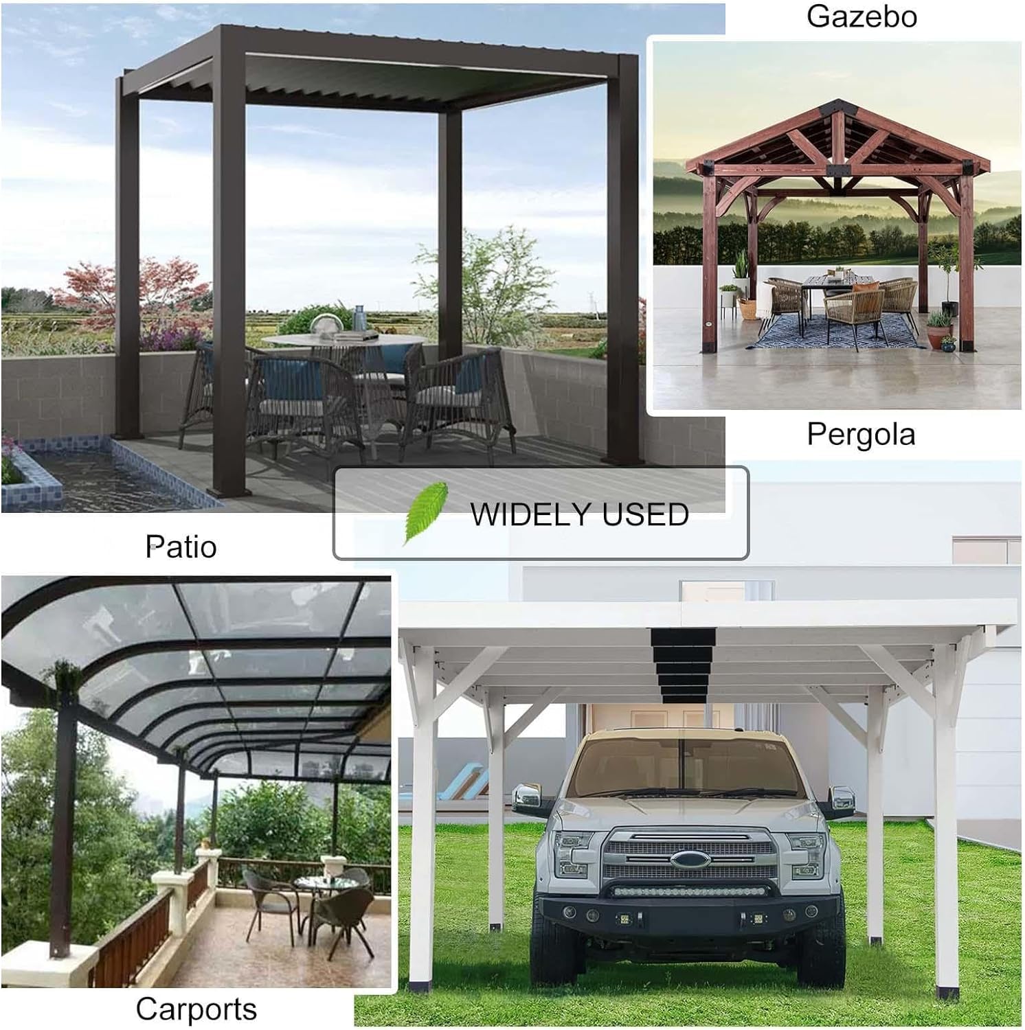 Tende impermeabili in tela trasparente con porte con cerniera per pergolato esterno gazebo patio 3,7 x 2,1 m