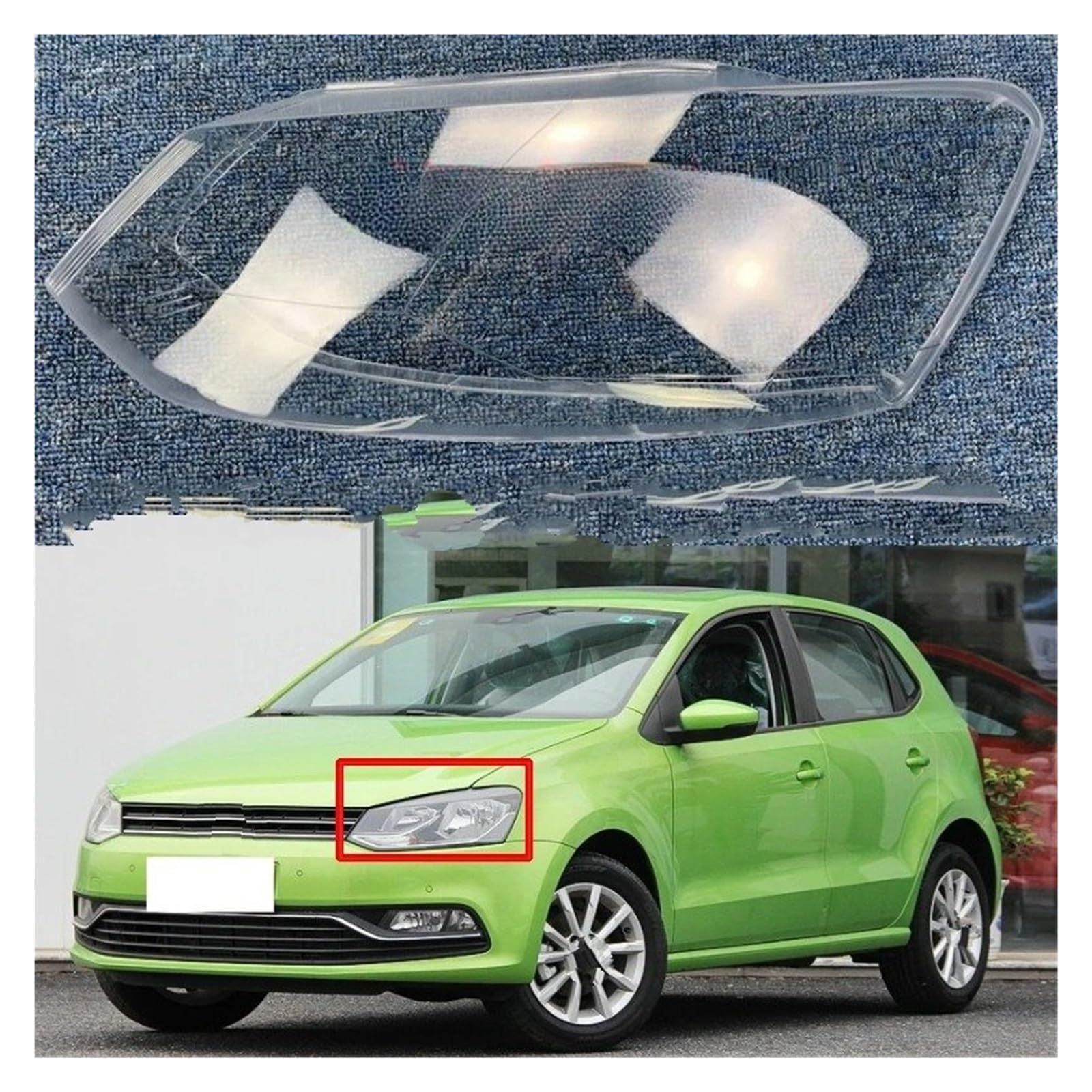 Fanali Anteriori Coprilente Per Faro Sinistro/destro, Paralume Trasparente In Vetro Per VW Per Polo 2014, 2015, 2016, 2017 E 2018(Sono partiti)
