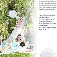 Vista 2 de Dosel de cama con luces, dosel de cama con mosquitero para niñas, cortinas de dosel para cama tamaño completo/queen desde el techo, mosquitero