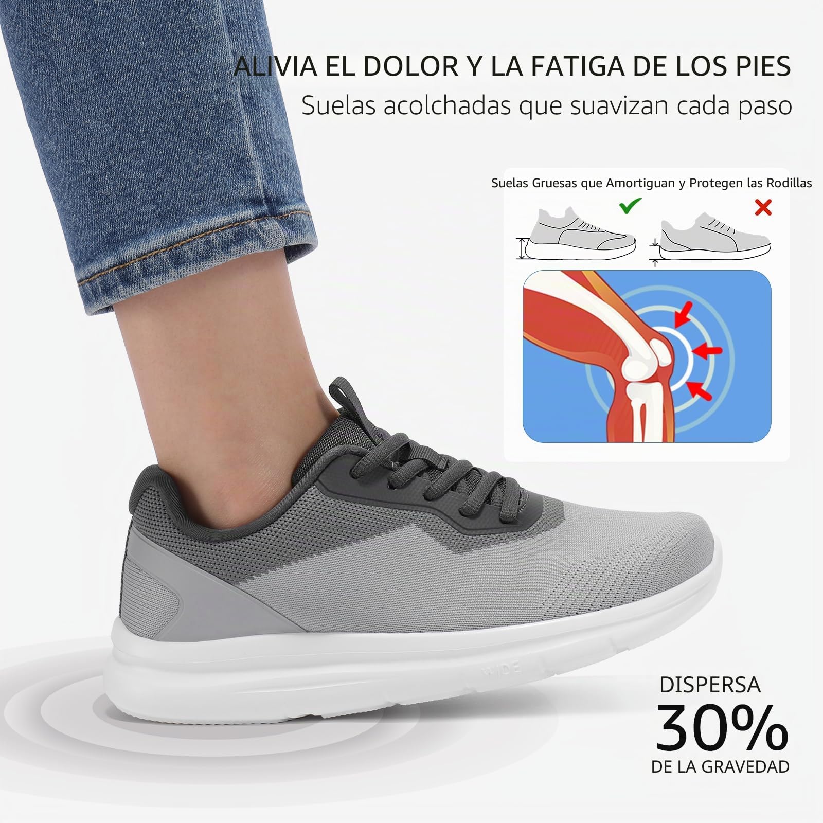 STQ Zapatillas de correr anchas para mujer, ligeras, zapatillas anchas, cómodas, ortopédicas, para juanetes, dedos en martillo, odema