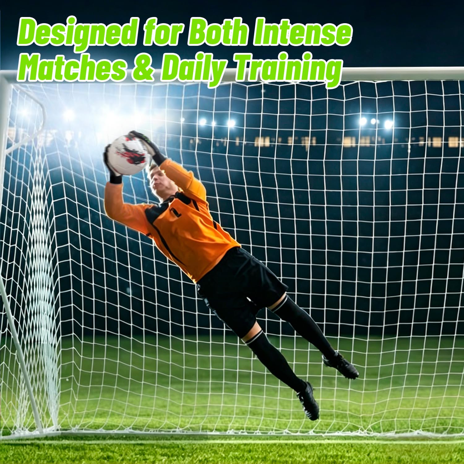 Jalunth Guantes de portero para niños con látex sólido que absorbe los golpes, esponja para guardar los dedos, para entrenamiento, juego de portero, guantes de fútbol, talla 5-8, para niños y niñas de