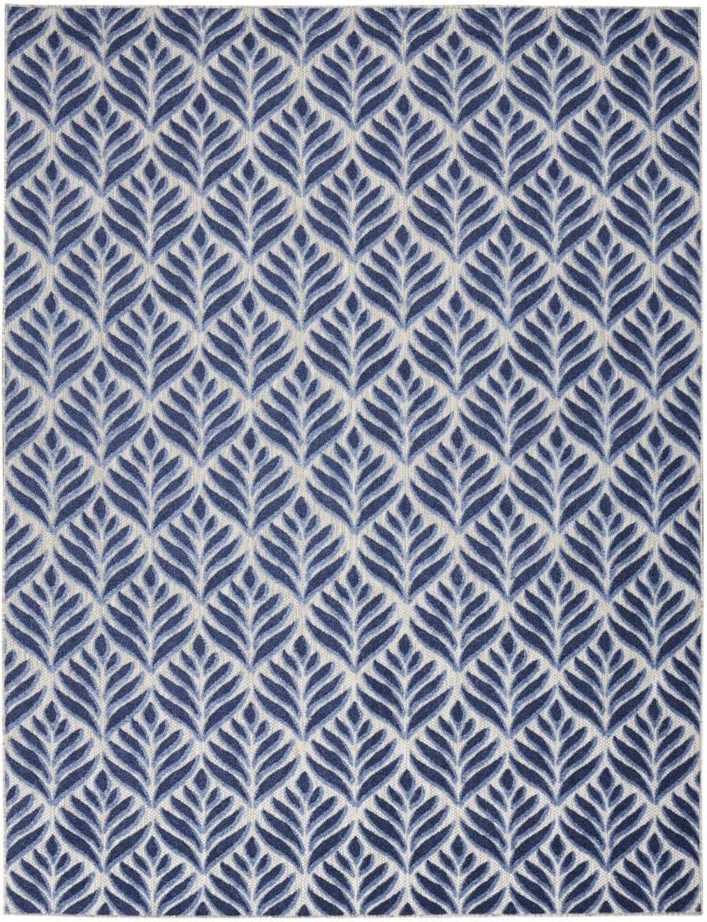 HomeRoots 505665 6 x 9 ft. Blue Floral Stain Resistant Non Skid Rectangle Area Rug