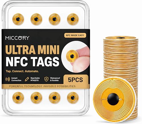 Ultra Mini NFC Rewritable Tags (5 Pack) | Ultra-compact, flexible & rewritable NFC tags
