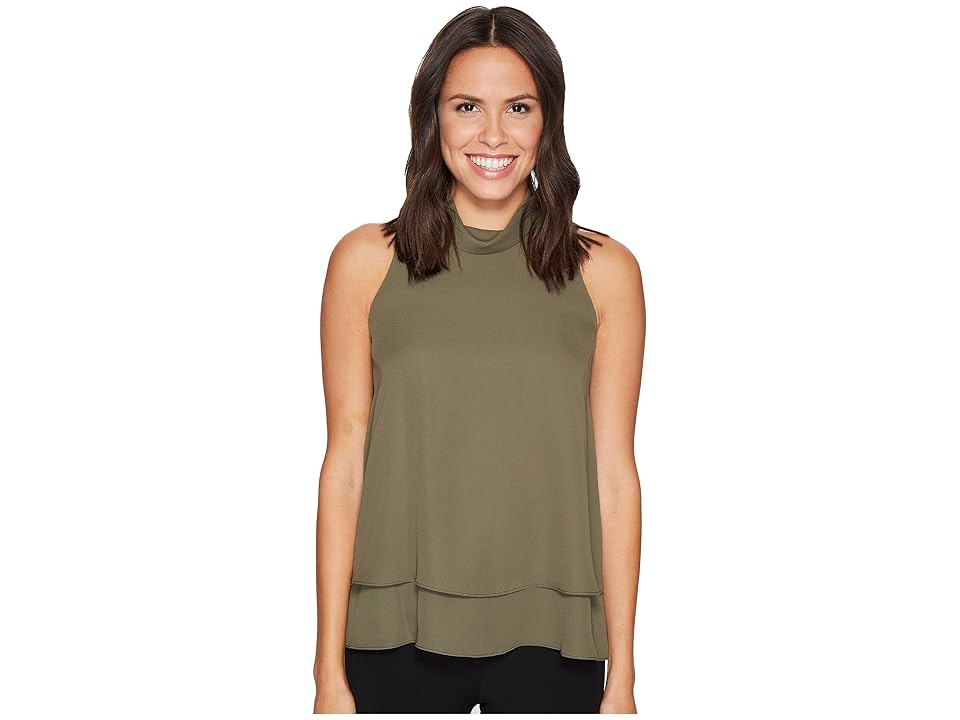

Ellen Tracy Double Layer High Neck Shell (Fern) Women's Clothing