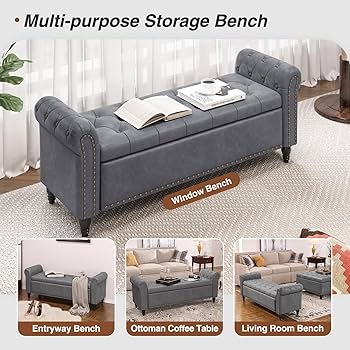 Amazon.com: 55 Inch Bedroom Bench, End of Bed Bench with Storage