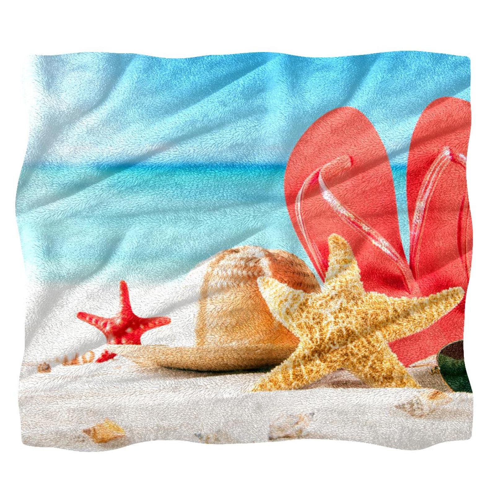 Couverture polaire douce etoile de mer pour canape et lit