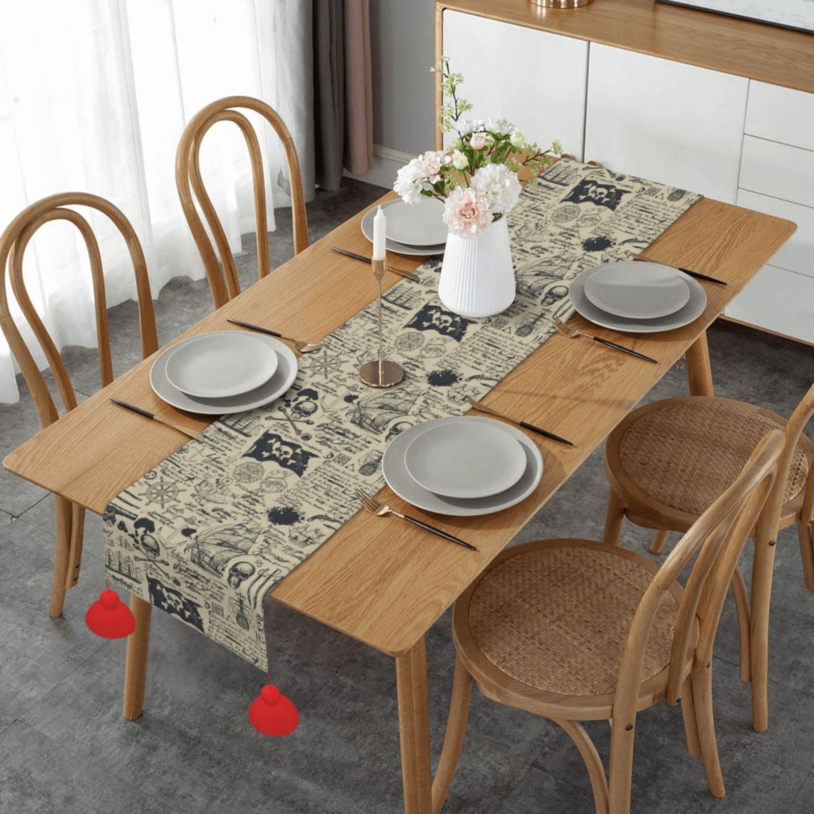 Chemin de table de Noël intérieur extérieur déco table de fête