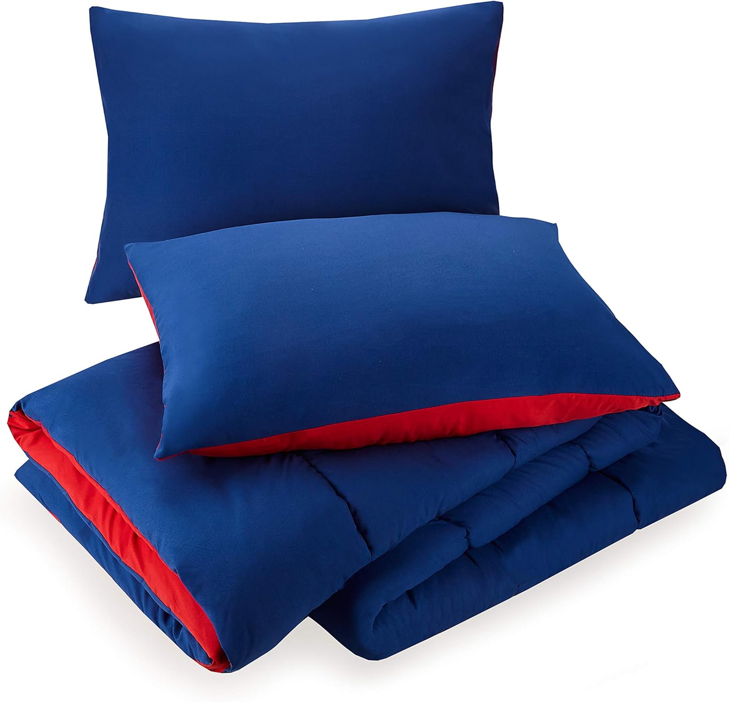 Urban Playground Peyton Blue Solid Comforter Set with 1 Pillow Sham - 2 Piece Soft Brushed Microfiber Kids Bedding Set for Boys/Girls - Machine Washable (Twin/Twin XL)