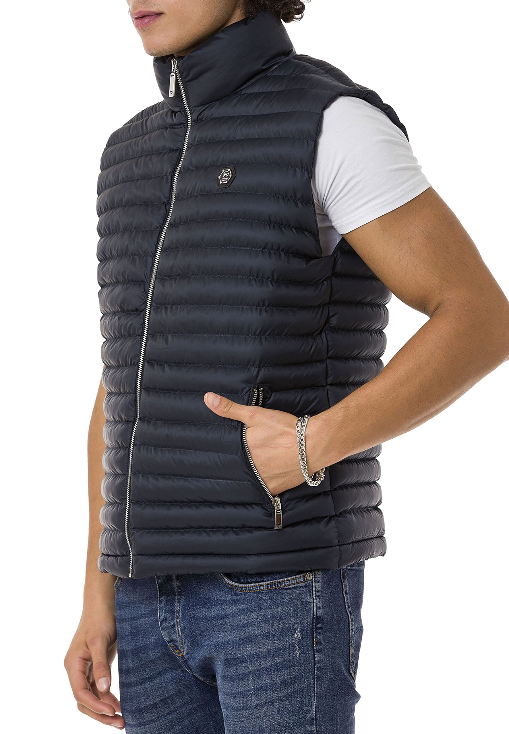 Red Bridge - Chaleco para hombre con cuello alto