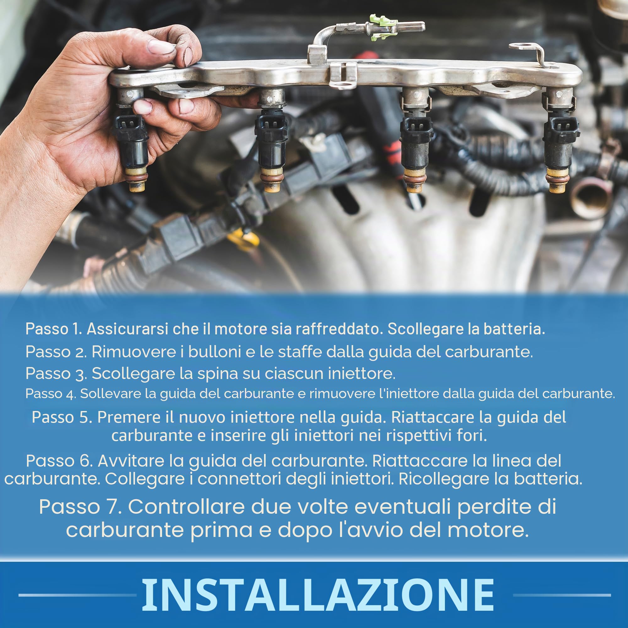 A ABSOPRO Iniettore Di Carburante Per VW Polo 06-09 1.4 16V 4 Pezzi | 036906031AG, Metallo, Plastica, 47x15mm, DC 12V, 2 Pin, Per VW Polo 09-14, Per SEAT Ibiza 06-09, Per SKODA Fabia 07-14