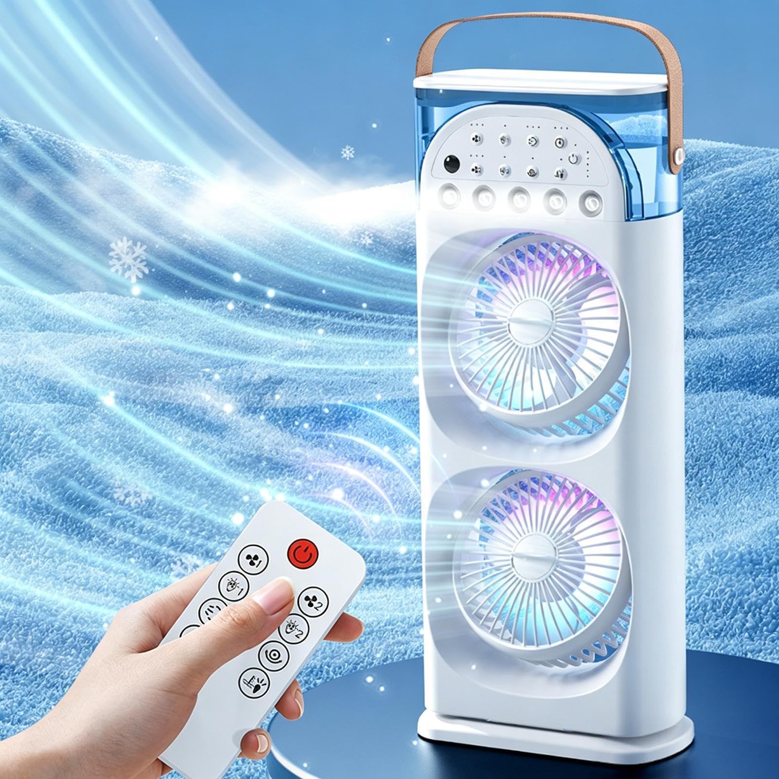 Towers Ventilatore a torre da tavolo | 3 velocità 7 colori luce con