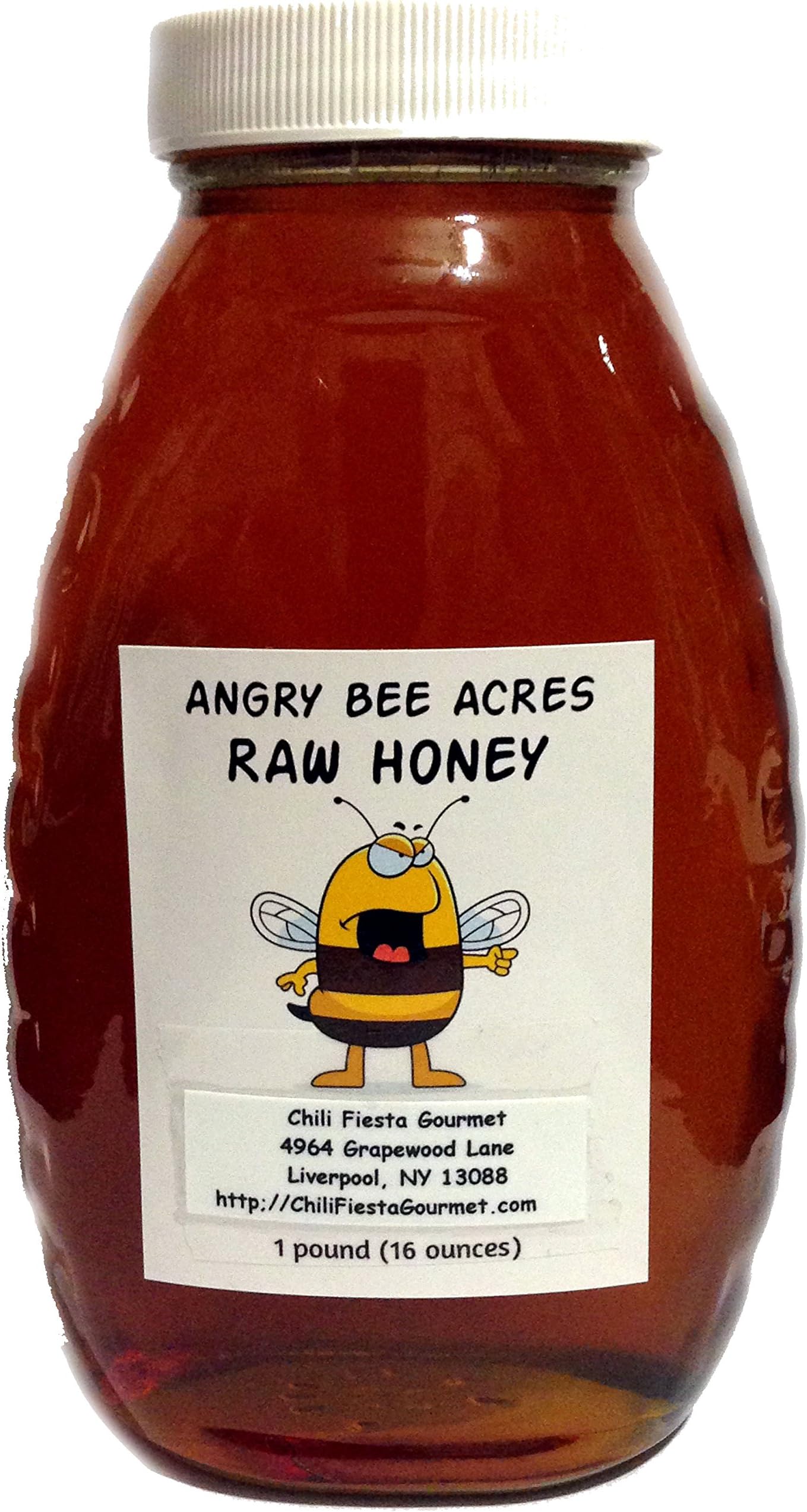 Angry Bee Acres Raw Wildflower Honey in Glass Jar - 1lb