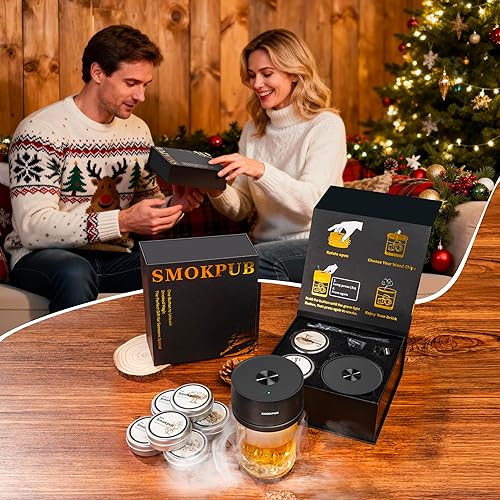 Miniatura 3 de Kit de ahumador eléctrico de whisky integrado, no necesita butano, kit de ahumador de cóctel recargable con 6 chips de madera, kit de ahumador de