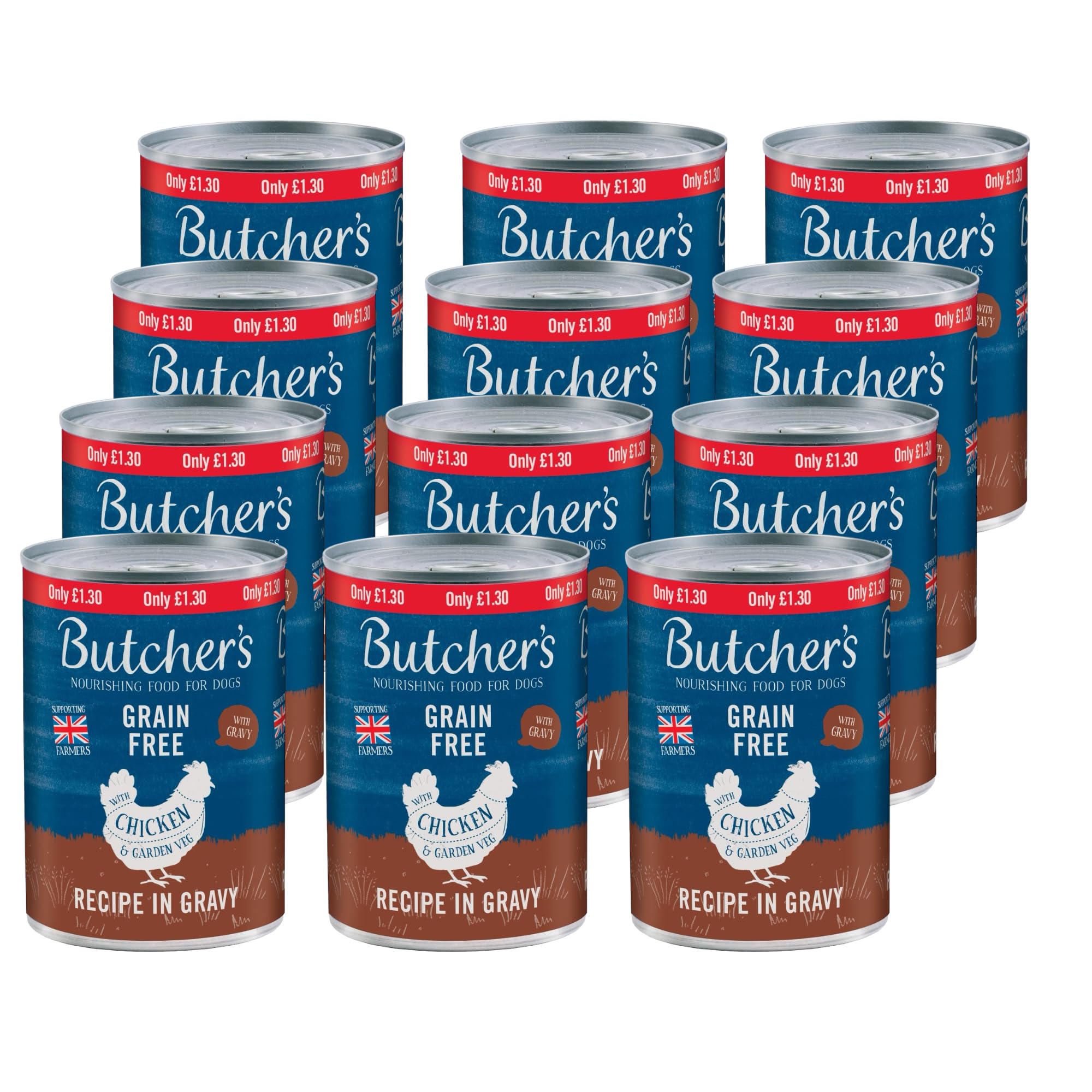 Butchers Chicken in Gravy Dog Food, Grain Free, Garden Vegtables,12 x 400g Cans