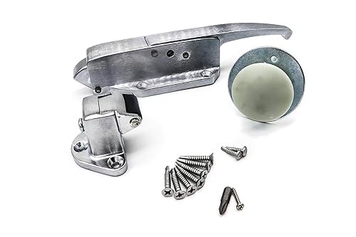 Miniatura 2 de Kason 0058 - Kit de pestillo radial cromado cepillado con rodillos 0059, desplazamiento de -1/8 a 1/4 pulgadas, 0481 4 pulgadas liberación interior