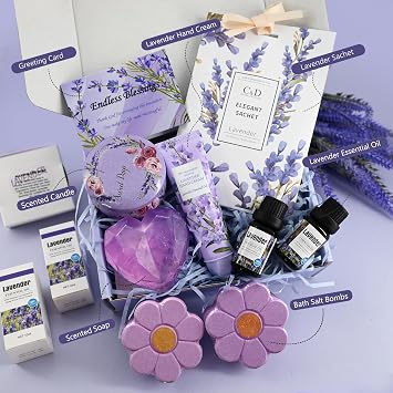 Thank you Teacher Gifts for Women-Lavender Bath Set Pamper Hampers for Her