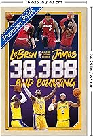 Vista 3 de NBA League - LeBron James All-Time Scoring Leader Wall Poster, 22.4L" x 14.7W", Blonde Framed Version
