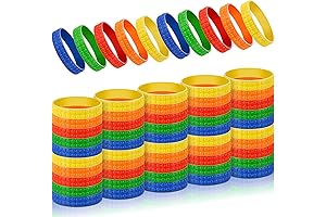 60-Piece Silicone Building Block Bulk Bracelets