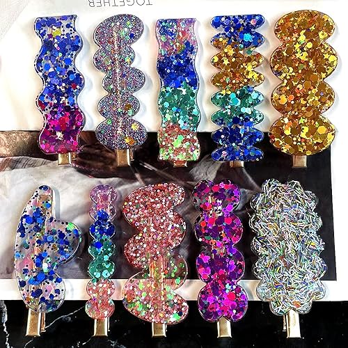 Miniatura 5 de RESINWORLD Moldes de silicona con clip para el cabello, moldes de horquilla para fundición de resina epoxi, accesorios de joyería de resina UV,