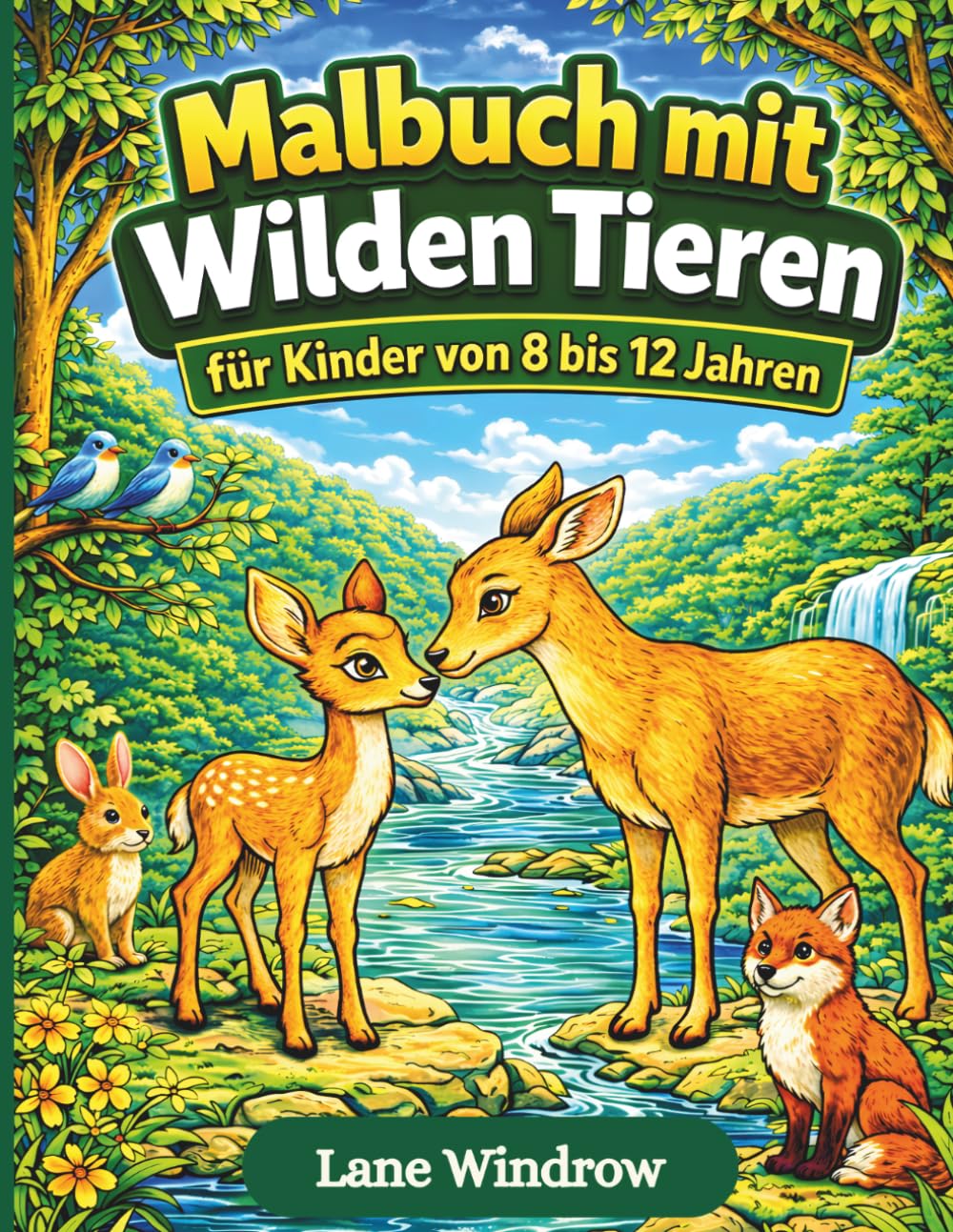 Malbuch mit Wilden Tieren für Kinder von 8 bis 12 Jahren: Lustige und einfache Ausmalbilder mit Wildtieren wie Löwen, Tigern, Elefanten, Giraffen, Zebras und mehr