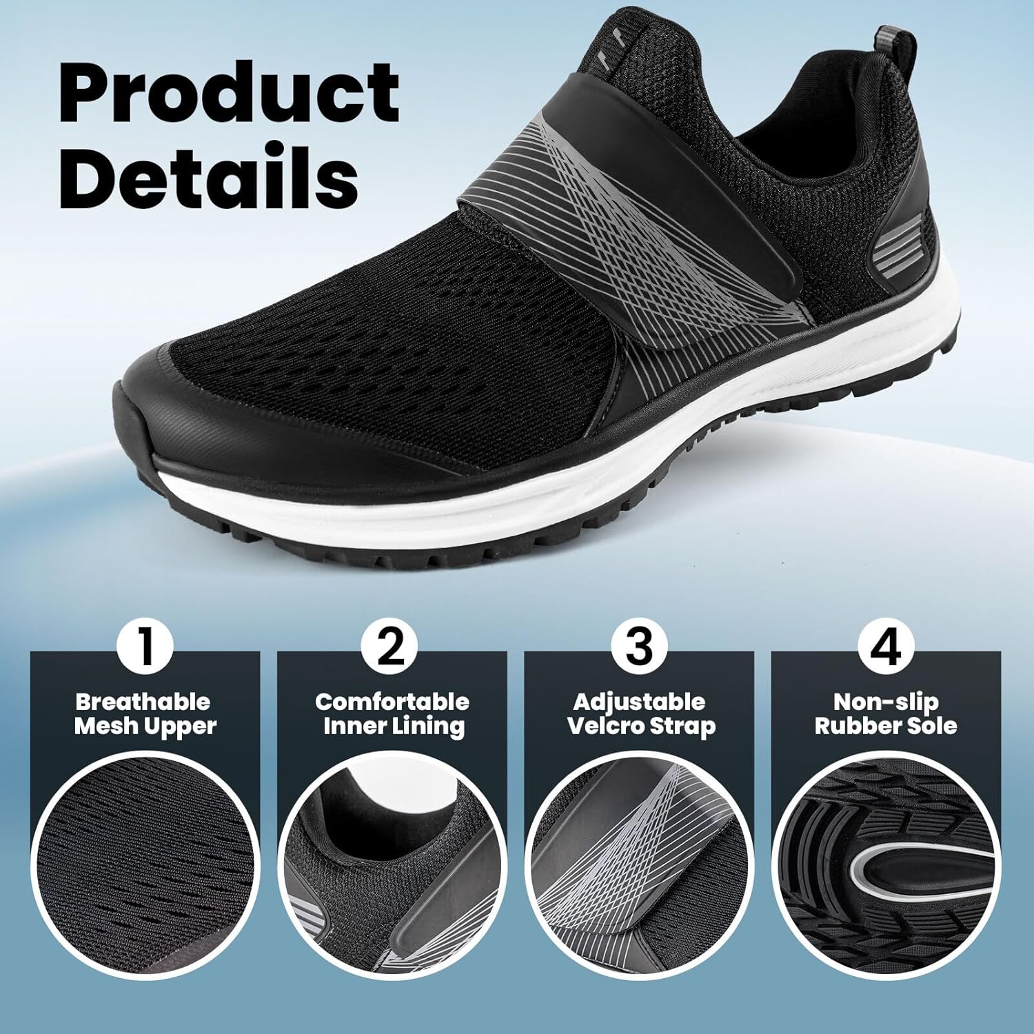 Men's Cycling Shoes Compatible with 2-Bolt SPD Cleats, Comfortable Walkable Road Bike Shoes for Indoor & Outdoor Cycling - Image 3