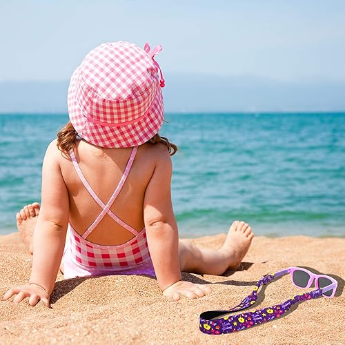 Miniatura 7 de Hzran Correa de gafas para niños, retenedores de vidrio ajustables sin cola para niños y niñas, cordón flotante para gafas de sol para niños