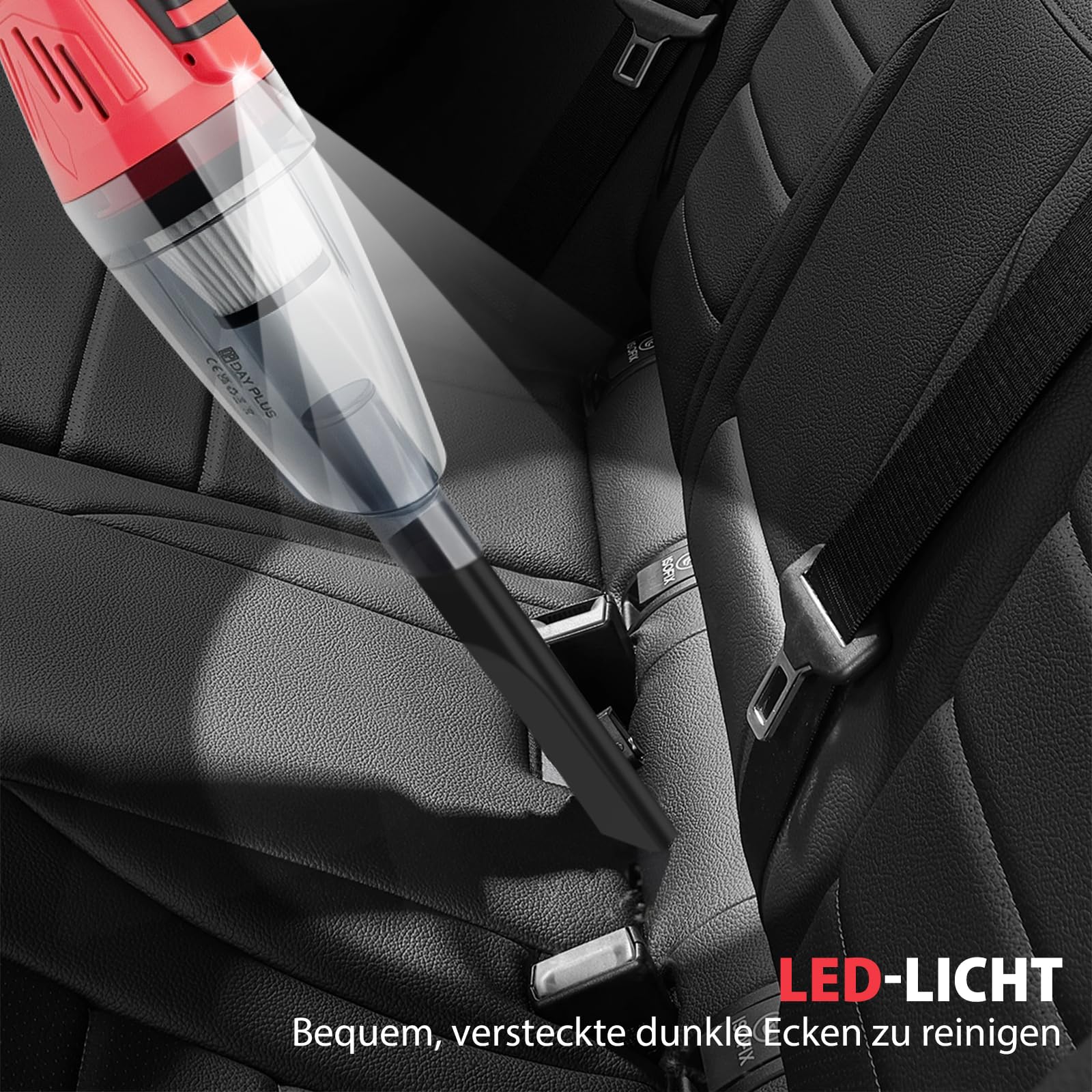 Aspiradora de mano con batería para coche, con 2 baterías de 2200 mAh y cable USB, depósito de polvo de 0,6 L, recargable, aspiradora de mano para coche, casa, cocina, pelo de animales